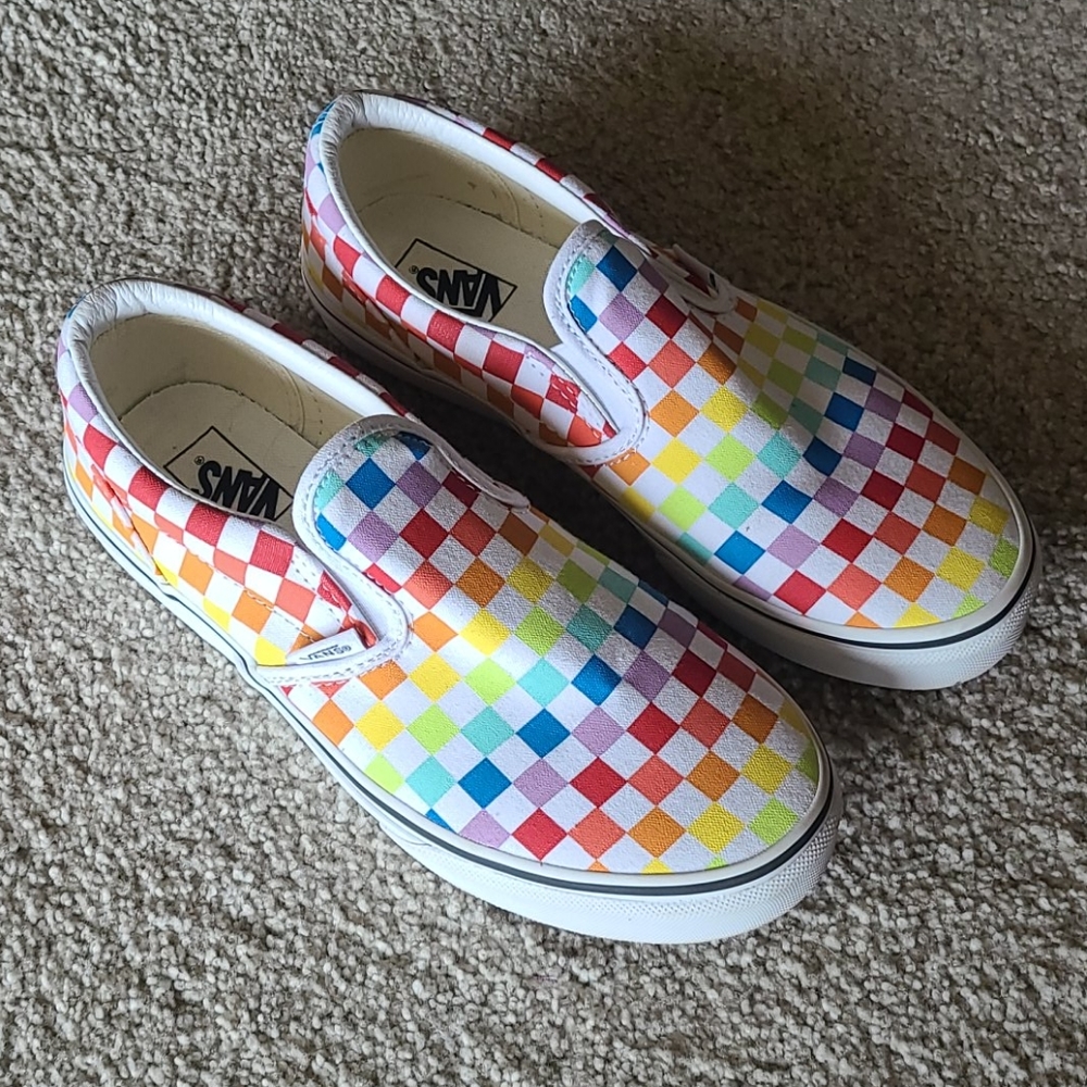 Rainbow Slip-On Vans Like New